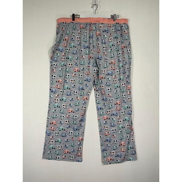 Nite Nite Munki Munki Pajama Pants Lot 2X Cats Garden Camper Soft Tie Waist - Picture 3 of 11